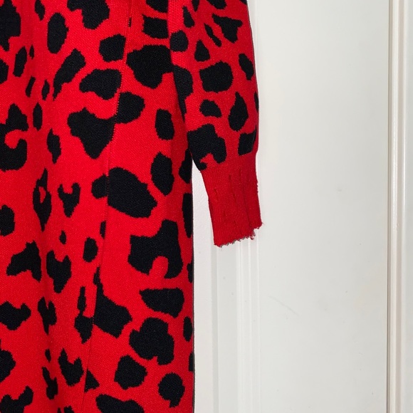 Long Red Leopard Cardigan - Picture 11 of 13